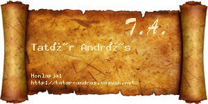 Tatár András névjegykártya